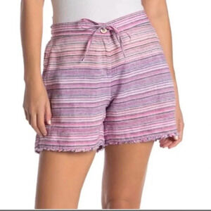 NWT Tommy Bahama Micronesia Stripe Short Pink Melon Linen Size Large